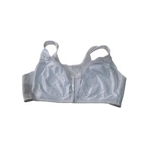 Serenada Cotton Full Coverage Unlined Wireless Bra 52DDD Womens White Adjustable